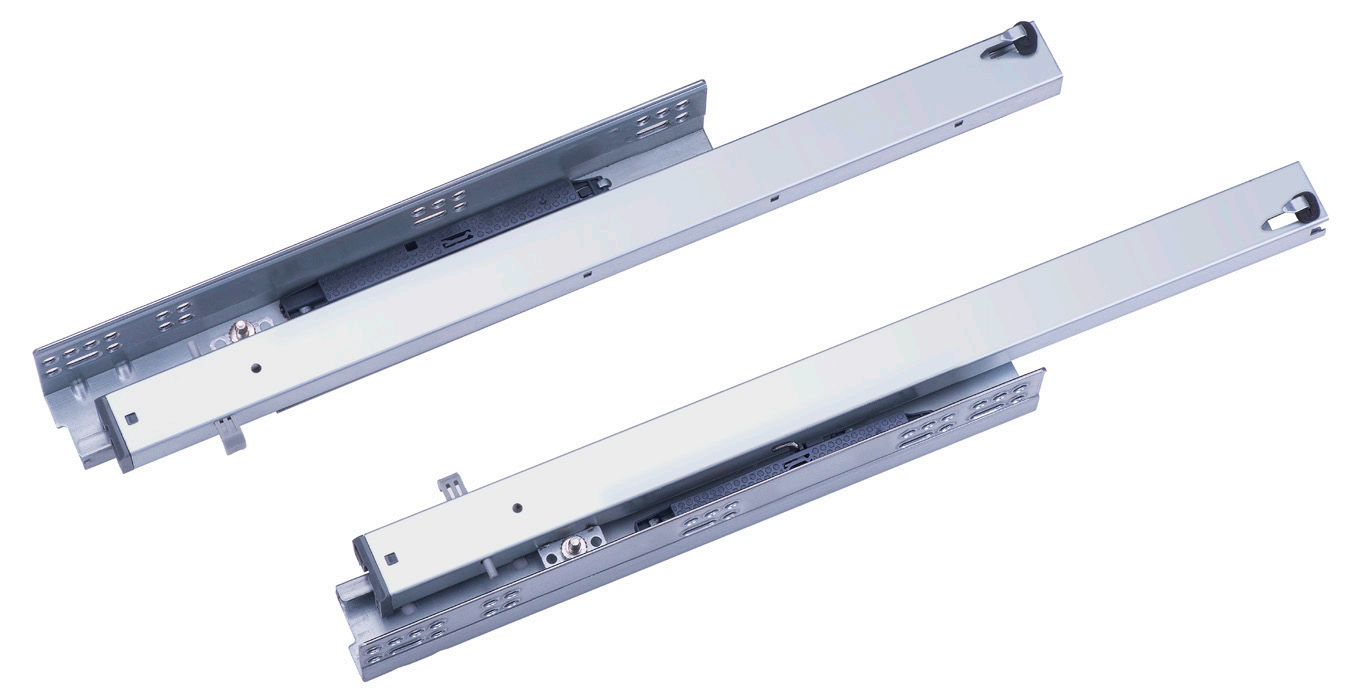 Full-extension synchronized soft-close drawer slide