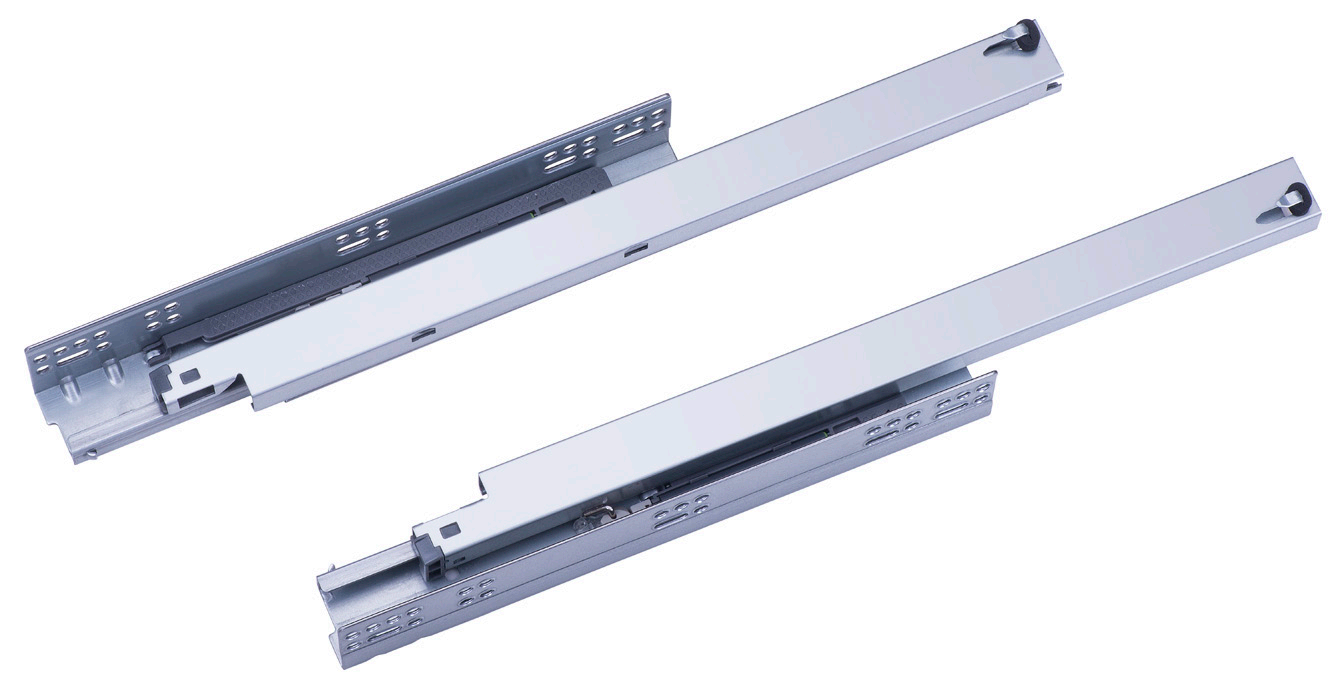 Full-extension soft-close 2D handle